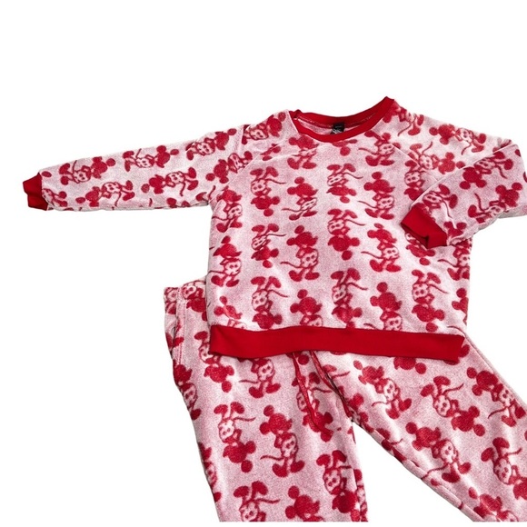 Disney Womens 2-Piece Fleece Jogger Lounge Set red Large - Picture 2 of 8